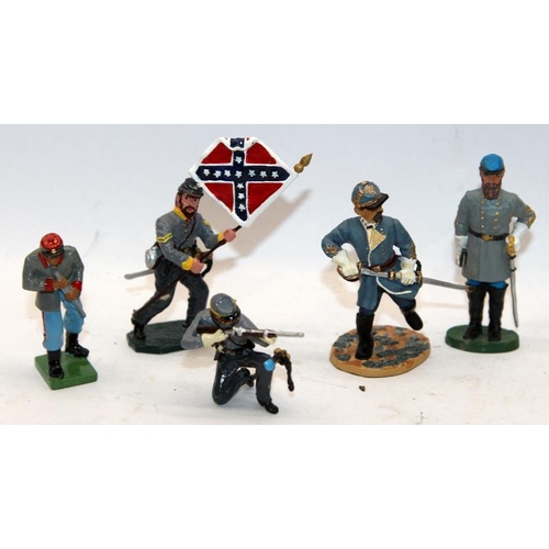 48 - Cast metal model soldier figures including Britain's and Tedtoy: American Civil War Confederate Army... 