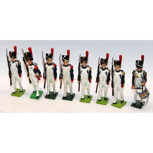 55 - Tradition of London cast metal model soldiers: Napoleonic Wars French Infantry, 6 figures c/w 8 x Fr... 