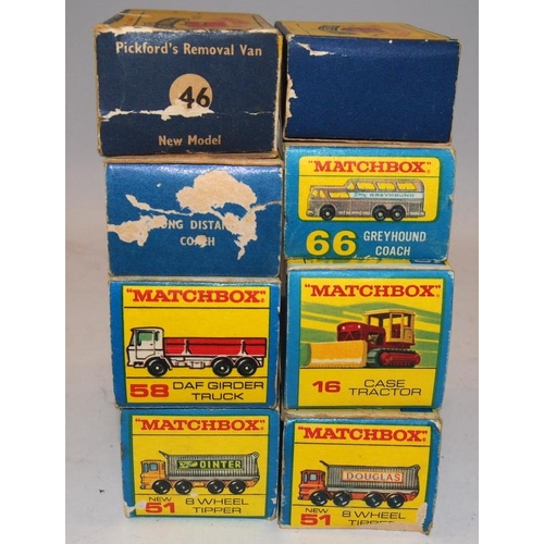 106 - Vintage early Matchbox diecast vehicles. 8 in lot, all boxed