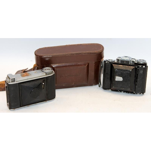 240 - Vintage folding cameras to include Zeiss Ikon 531 rangefinder, Voigtlander 66 Baby Bessa and Voigtla... 