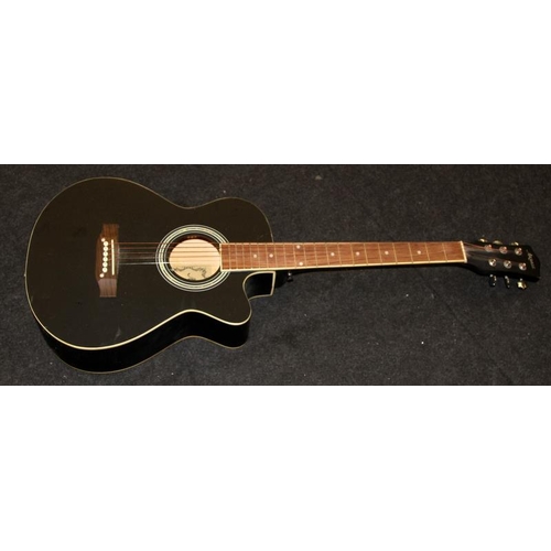 252 - Artall hand crafted cutaway acoustic guitar model ref:ATMI-GT39BK c/w Squire by Fender acoustic guit... 