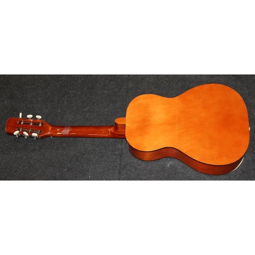 257 - Harmony steel reinforced neck 3/4 size acoustic parlour guitar