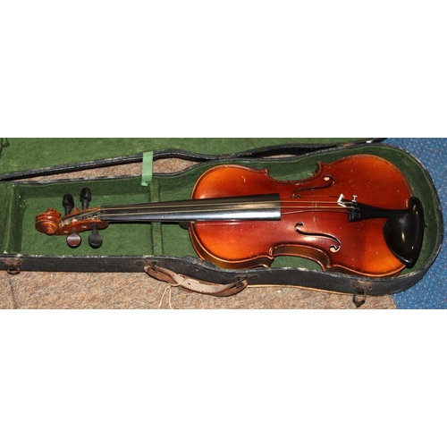 258 - Two vintage cased violins requiring attention