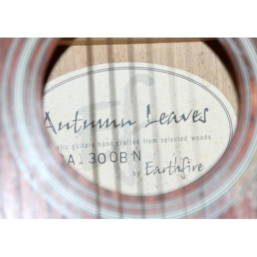 256 - Earthwood Autumn Leaves hand crafted acoustic guitar model ref:GA1300BN c/w a vintage Suzuki violin ... 