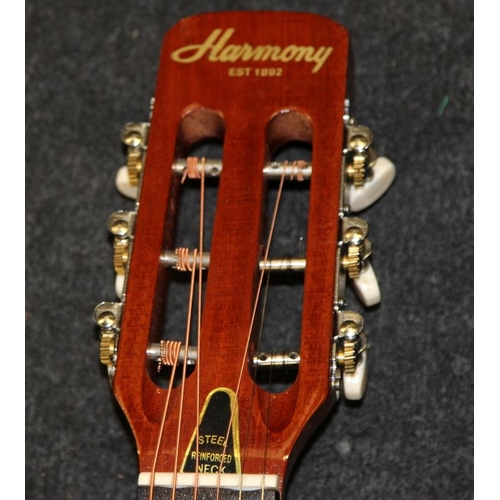 257 - Harmony steel reinforced neck 3/4 size acoustic parlour guitar