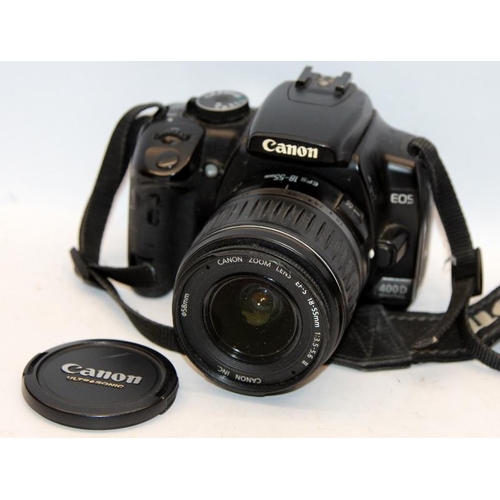 264 - Canon EOS 400D Digital SLR camera c/w Canon 18-55mm and Tamron 70-300 zoom lenses and user guide. Ha... 