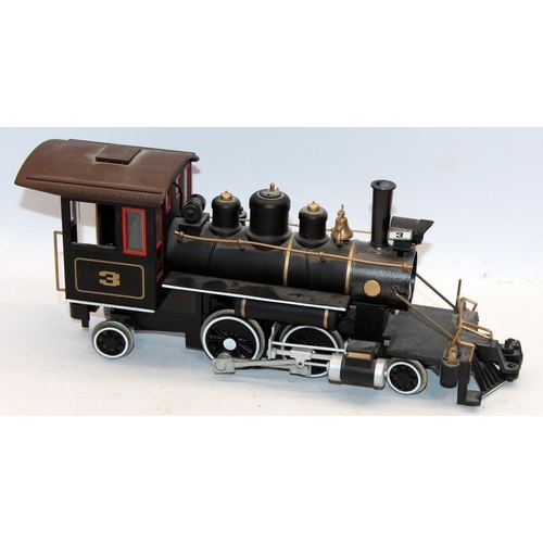 271 - Bachmann G gauge Pennsylvania steam engine ref:91118 c/w a Mamod stationary live steam engine