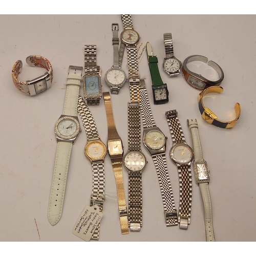 341 - A collection of ladies quartz watches including good quality Japanese examples, all with batteries f... 