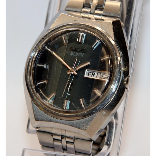 353 - Vintage Seiko Elnix 28,800 bpm quartz gents watch with faceted crystal, model ref:0703-7080. Serial ... 