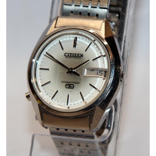 357 - Vintage Citizen Electronic Cosmotron gents watch, all original, seen working at time of listing