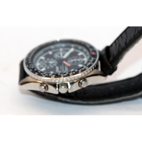 349 - Rare Seiko ANA Flightmaster gents quartz chronograph ref:7T92-0CF0. Seen working at time of listing