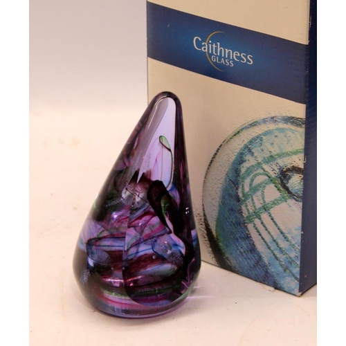 302 - Four quality collectible paperweights: Large Caithness The Wizard's Hat (boxed), Caithness Overseer ... 