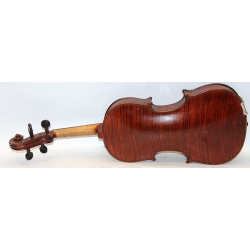 310 - Charles Buthod (1810-1889) antique 4/4 violin with bow in original case. Restorative work required b... 