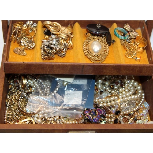 380 - A collection of costume jewellery, loose and in a jewellery box