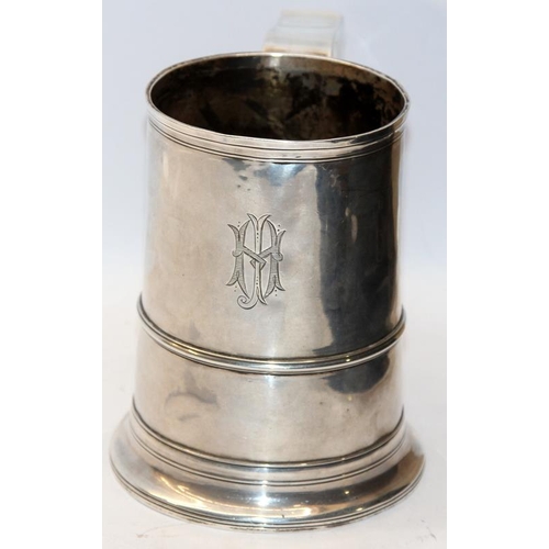 385 - Stunning George III provincial Sterling Silver heavy gauge tankard. Made by silversmiths John Langla... 