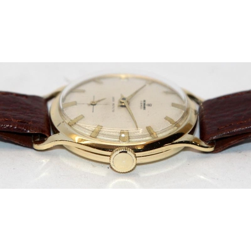 380A - Vintage 1950's gents Baronet 25 jewels automatic bumper watch, 32mm across not including crown c/w v... 