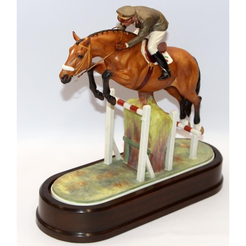 321 - Royal Worcester equestrian statuette of Merano, ridden by Capt. Raimondo d'Inzco. Designed by Doris ... 