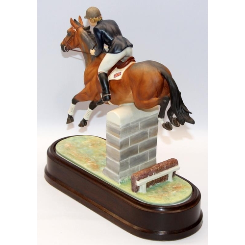 323 - Royal Worcester equestrian statuette of Stroller and Marion Coakes. Designed by Doris Lindner with a... 