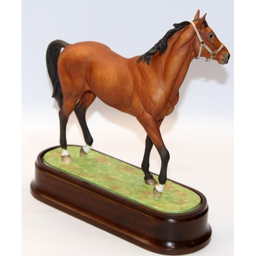 325 - Royal Worcester equestrian statuette of the famous racehorse Nijinsky. Designed by Doris Lindner wit... 