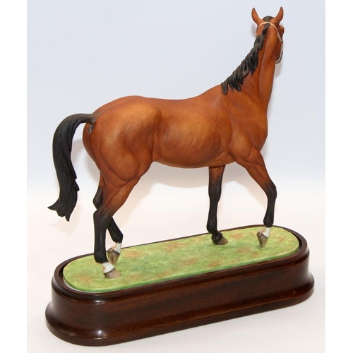 325 - Royal Worcester equestrian statuette of the famous racehorse Nijinsky. Designed by Doris Lindner wit... 