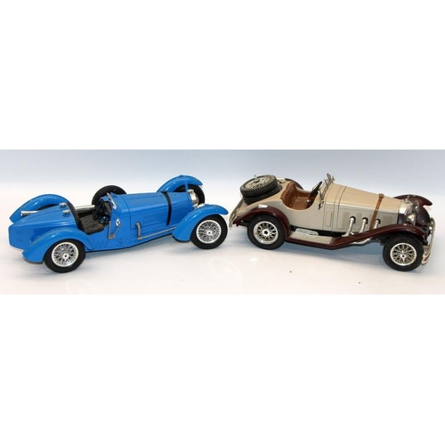 387 - 6 large die-cast model vehicles from Bburago, Danbury Mint etc including two rare 1970's Japanese ta... 