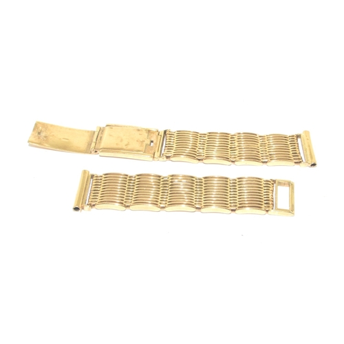 281 - 9ct gold watch bracelet in a multi bar form with solid bar clasp 15cm long 24g