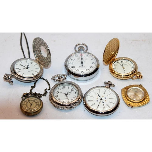 333 - Vintage Precista 60 minute mechanical stop watch, working c/w a small number of pocket watches, some... 