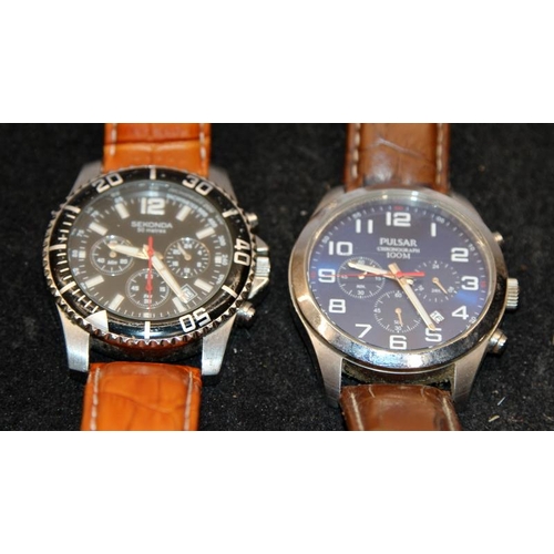 332 - A small collection of good quality gents watches, Pulsar, Accurist, Seiko, Earnshaw etc. All seen ti... 