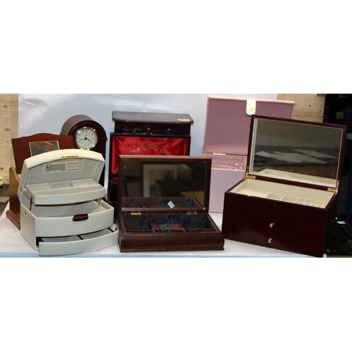 295 - A collection of vintage jewellery boxes, 8 in lot