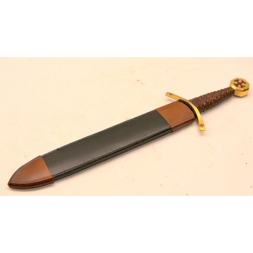 84 - Replica Knights Templar dagger with scabbard. O/all length 43.5cms. For decorative purposes only, ID... 