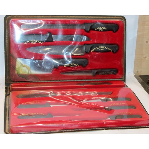 152 - Prima knife set in an aluminium storage case (part set) c/w an unopened Castle Collection cook's kni... 