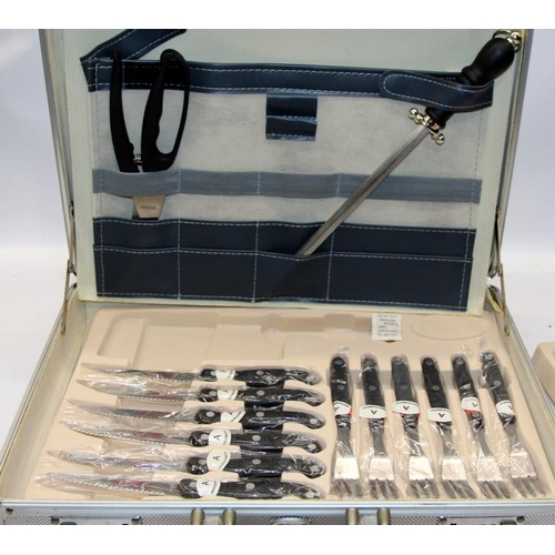 152 - Prima knife set in an aluminium storage case (part set) c/w an unopened Castle Collection cook's kni... 