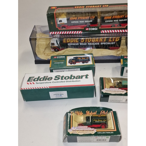 146 - A collection of boxed mainly Corgi Eddie Stobart die cast vehicles.