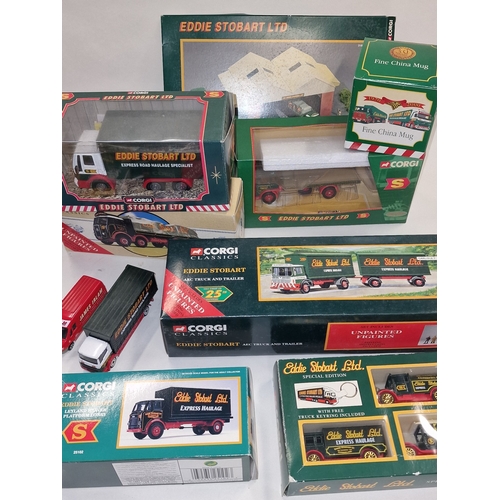 149 - A collection of boxed and unboxed mainly Corgi Eddie Stobart die cast vehicles.