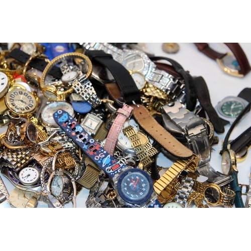 326 - A large collection of fashion watches, pocket watches and watch movements