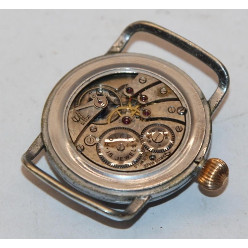 336 - Rare Wilsdorf & Davis Rolex WWI Officers wrist watch. Good sized case at 40mm not including crown. S... 