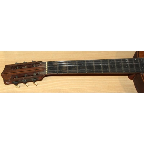 73 - Rare vintage Telesforo Julve classical Flamenco guitar. The label appears to date this example from ... 