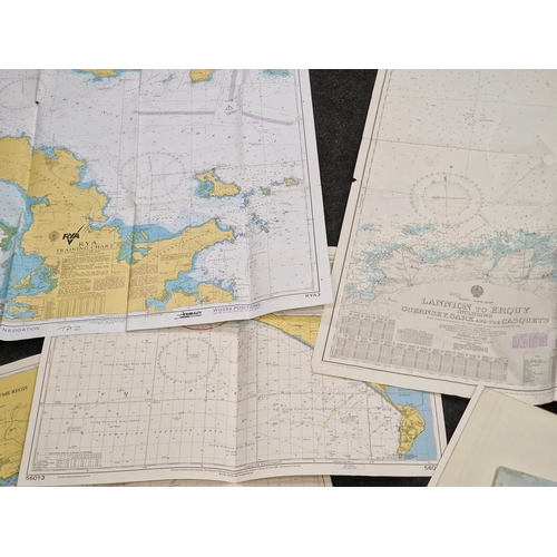 177 - Good collection of folded admiralty/training charts to include some local examples. Good lot to sort... 