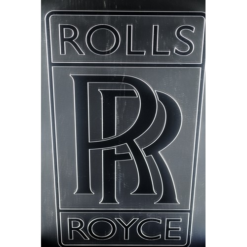 20 - Quality contemporary chrome Rolls Royce large illuminated advertising sign 100x64cm.