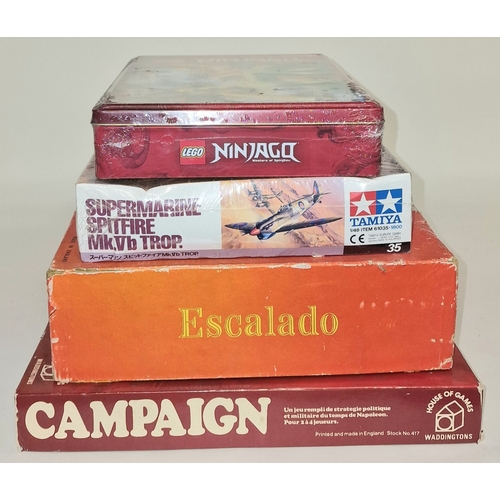 176 - A collection of boxed games to include vintage 1950's Chad Valley Escalado and Waddingtons Campaign.