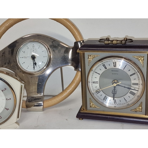 4 - Collection of clocks to include vintage electric Metamec and Schatz anniversary clock.