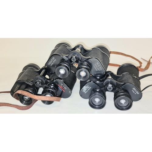 43 - Three pairs of vintage binoculars. One pair includes its original case.