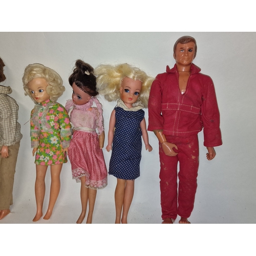 44 - A collection of vintage mid 20th century dolls to include original Palitoy 1964 flocked hair Action ... 