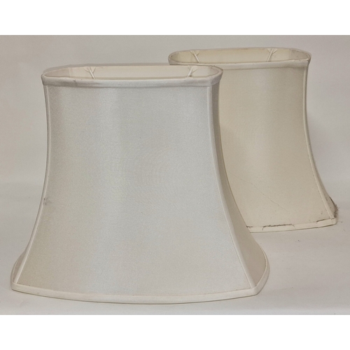 6 - Pair of large white reticulated porcelain lamp bases each measure approx 62cm tall. Includes a pair ... 