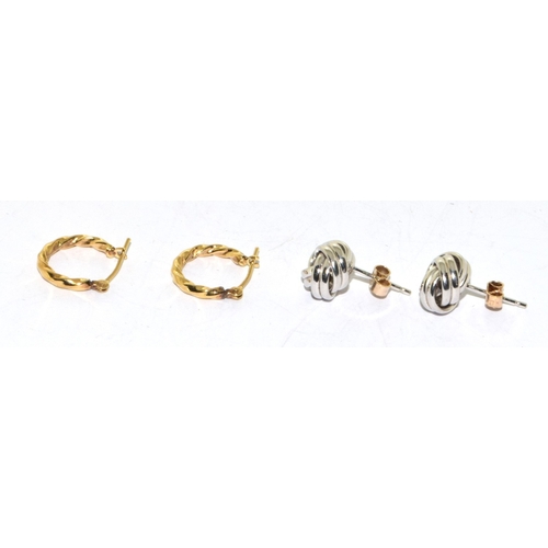 316 - Two pairs of 9ct gold earrings