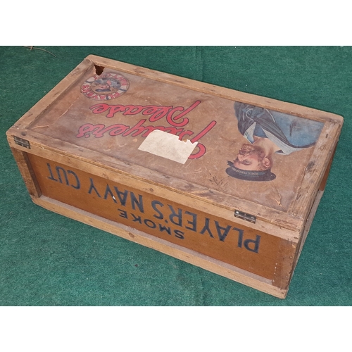 163 - Players Navy Cut vintage advertising box with hinged lid. Some holes but the losses are still presen... 