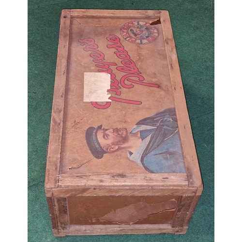 163 - Players Navy Cut vintage advertising box with hinged lid. Some holes but the losses are still presen... 