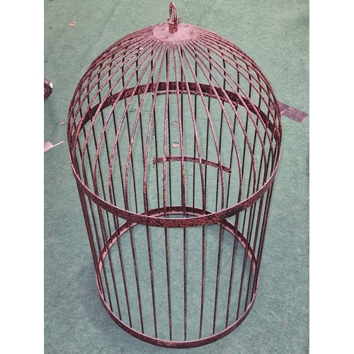 167 - Large decorative metal bird cage 100cm tall.