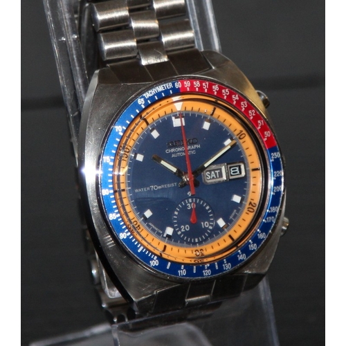 24 - Vintage Seiko Pogue gents automatic chronograph ref:6139-6002. serial number dates this watch to Feb... 