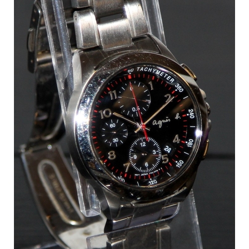 122 - Agnes B gents Chronograph ref:7T92-0LY0 (produced by Seiko for the Japanese market). Seen working at... 